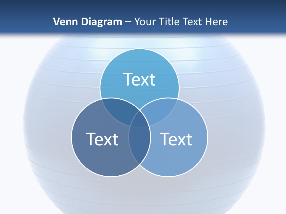 A Blue Exercise Ball On A White Background PowerPoint Template