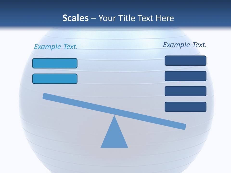 A Blue Exercise Ball On A White Background PowerPoint Template