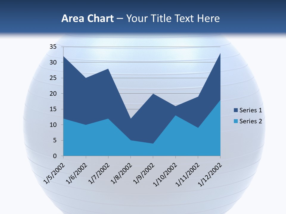 A Blue Exercise Ball On A White Background PowerPoint Template