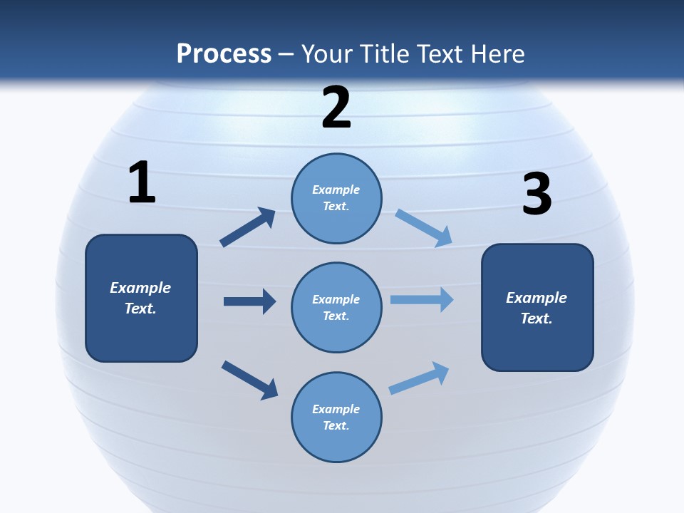 A Blue Exercise Ball On A White Background PowerPoint Template