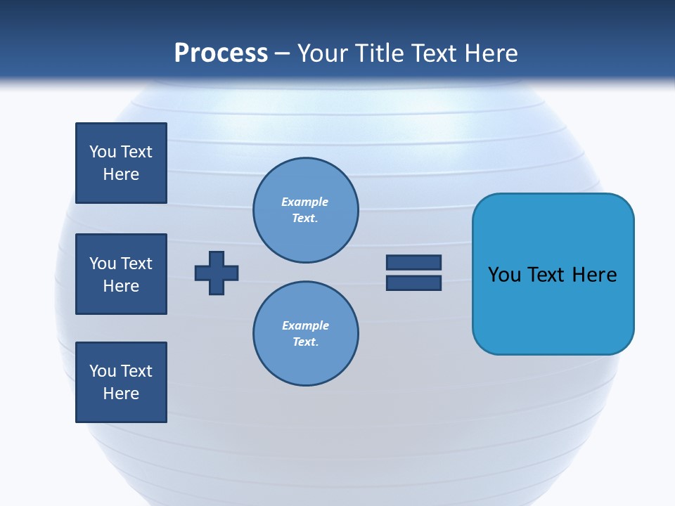 A Blue Exercise Ball On A White Background PowerPoint Template