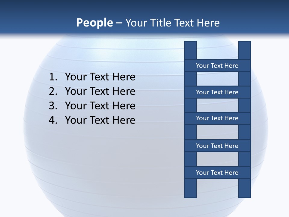 A Blue Exercise Ball On A White Background PowerPoint Template