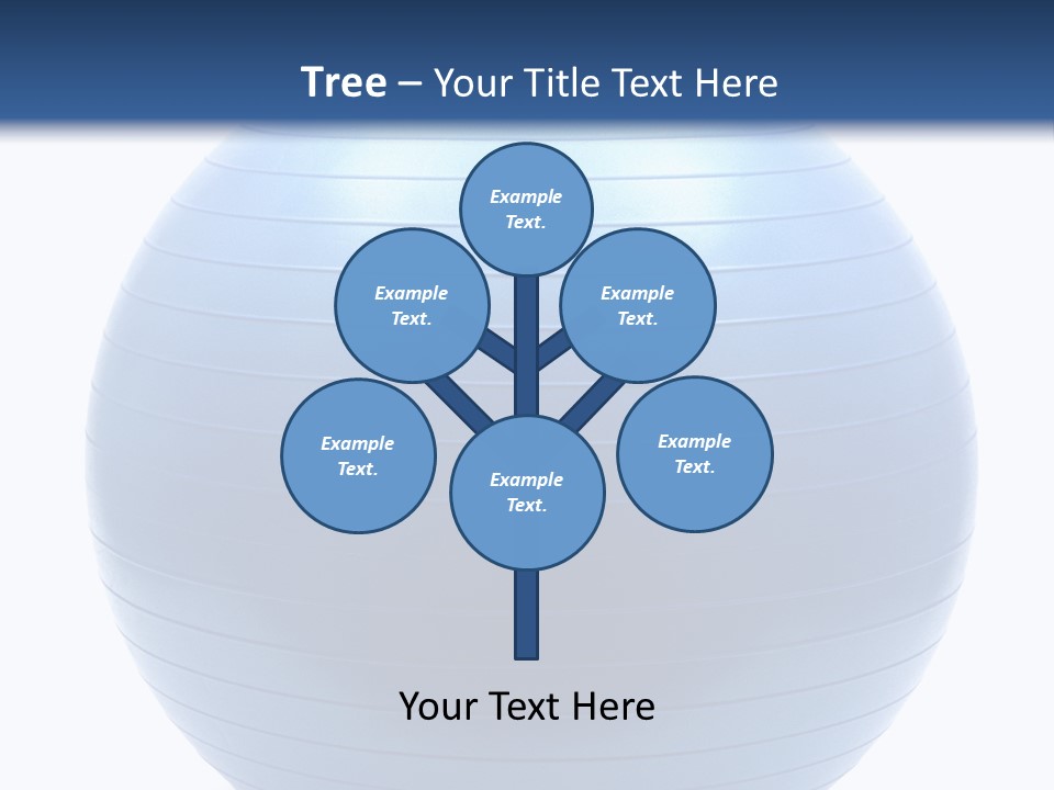 A Blue Exercise Ball On A White Background PowerPoint Template