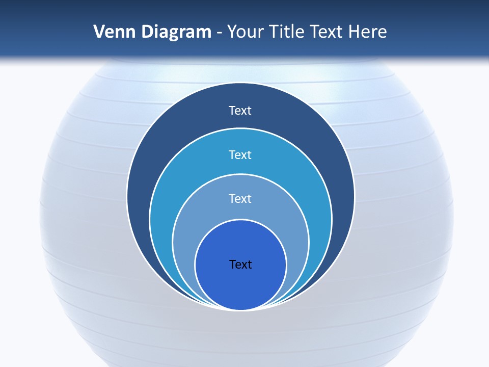 A Blue Exercise Ball On A White Background PowerPoint Template
