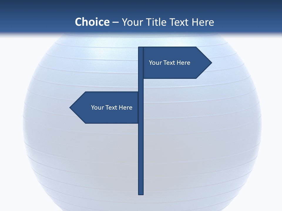A Blue Exercise Ball On A White Background PowerPoint Template