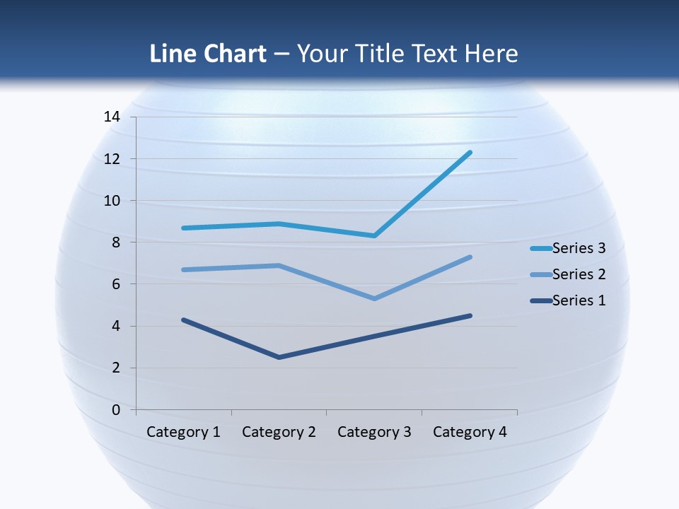 A Blue Exercise Ball On A White Background PowerPoint Template