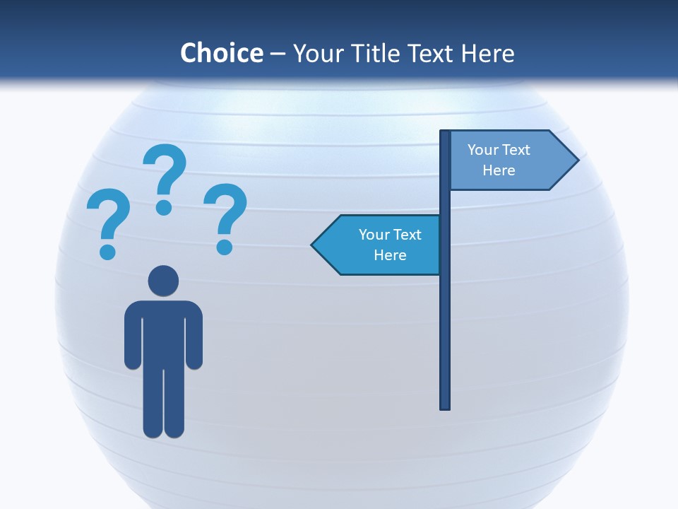 A Blue Exercise Ball On A White Background PowerPoint Template