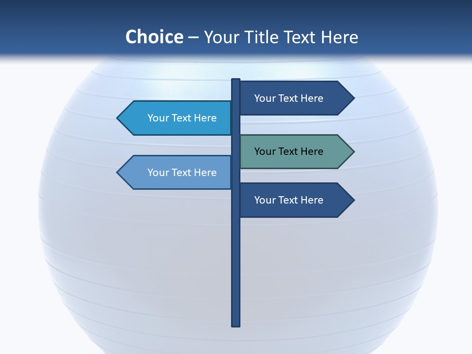 A Blue Exercise Ball On A White Background PowerPoint Template