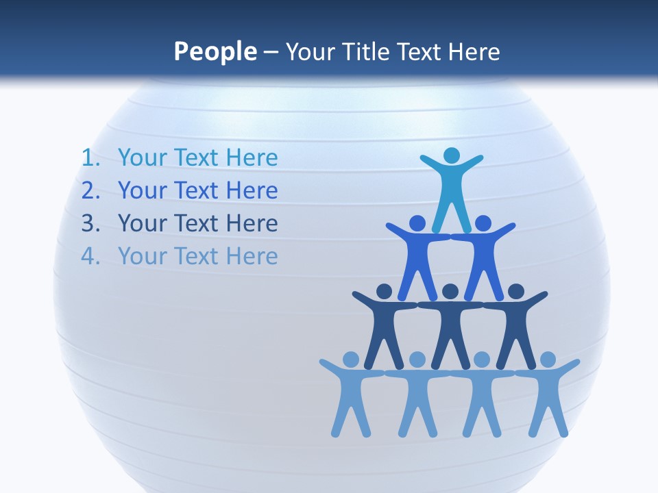 A Blue Exercise Ball On A White Background PowerPoint Template