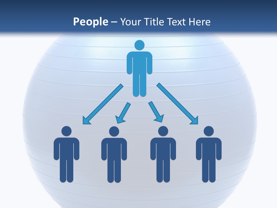 A Blue Exercise Ball On A White Background PowerPoint Template