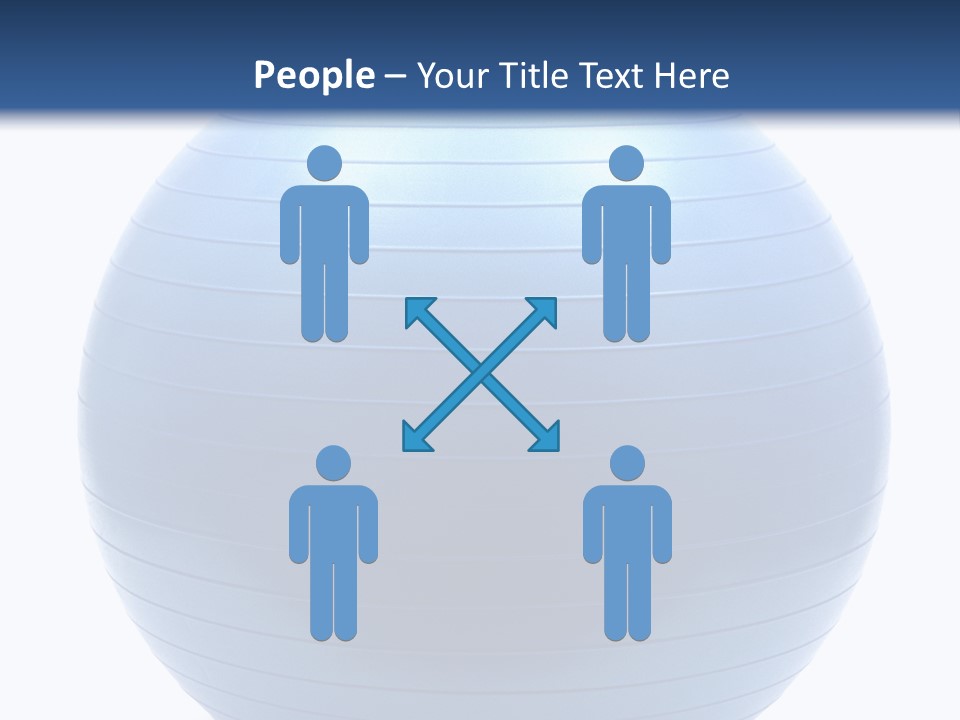 A Blue Exercise Ball On A White Background PowerPoint Template