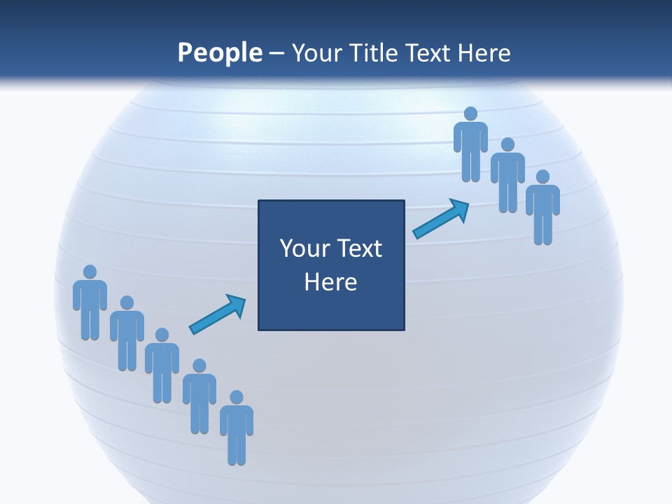 A Blue Exercise Ball On A White Background PowerPoint Template