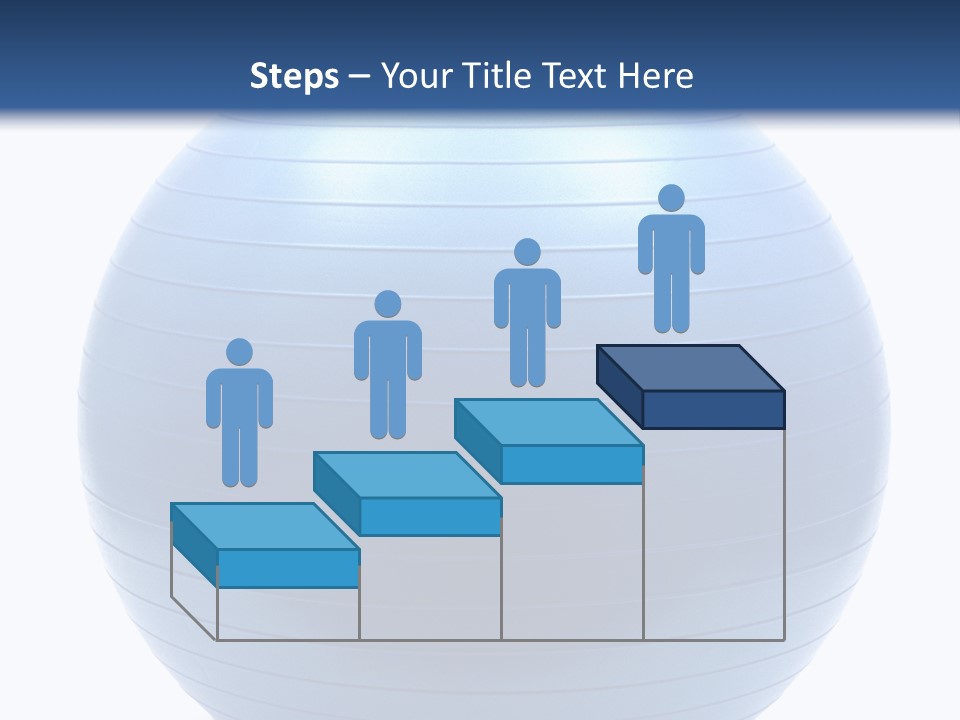 A Blue Exercise Ball On A White Background PowerPoint Template