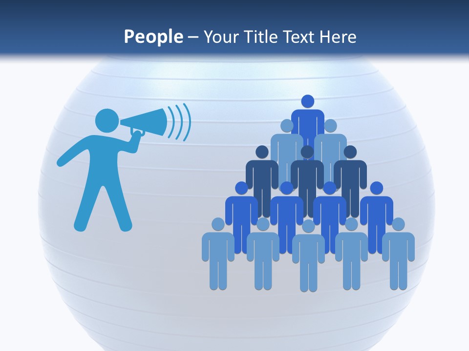 A Blue Exercise Ball On A White Background PowerPoint Template