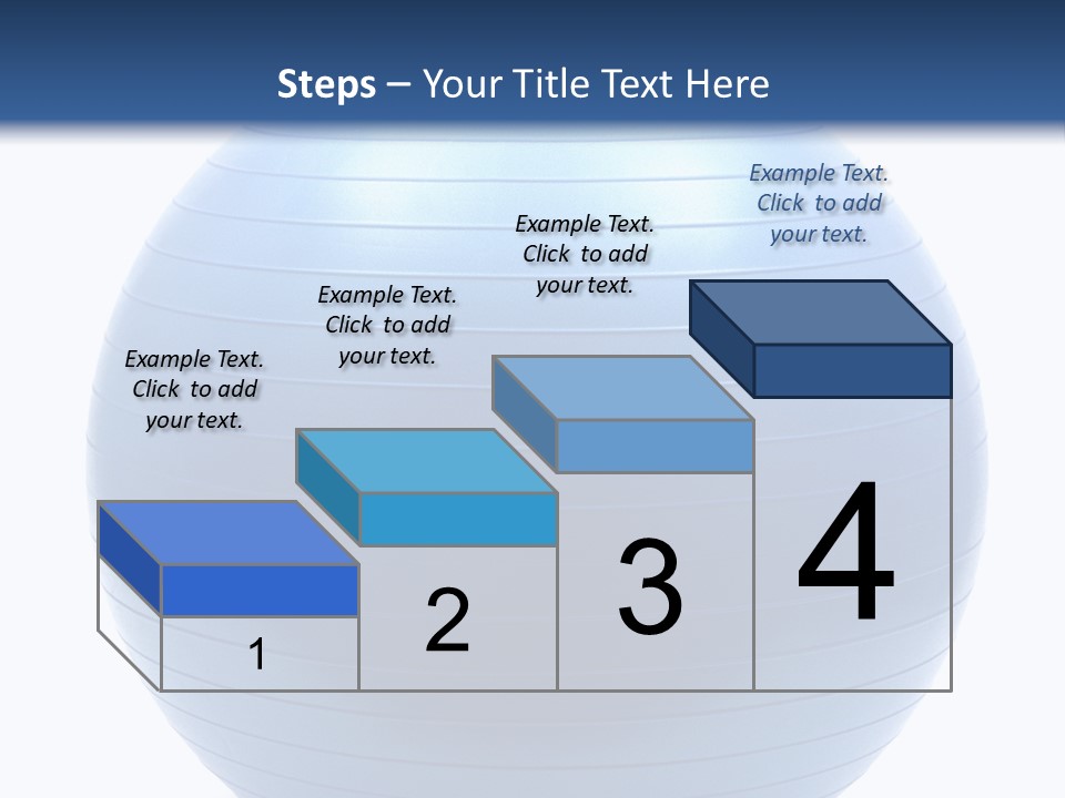 A Blue Exercise Ball On A White Background PowerPoint Template