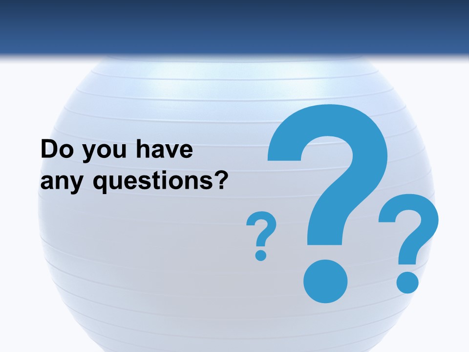 A Blue Exercise Ball On A White Background PowerPoint Template