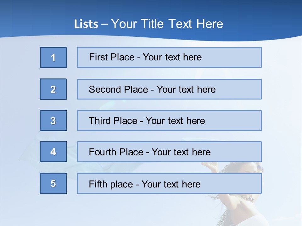 A Woman Holding A Blue Scarf In The Air PowerPoint Template