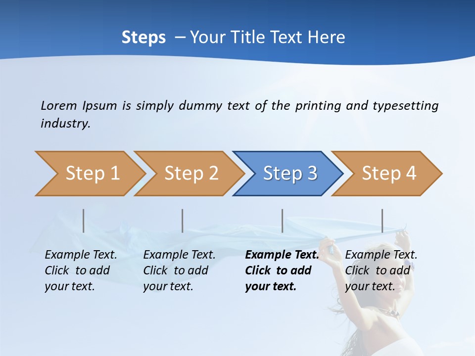 A Woman Holding A Blue Scarf In The Air PowerPoint Template