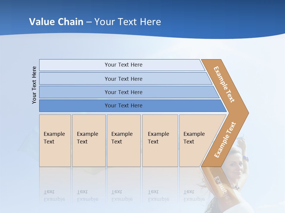 A Woman Holding A Blue Scarf In The Air PowerPoint Template