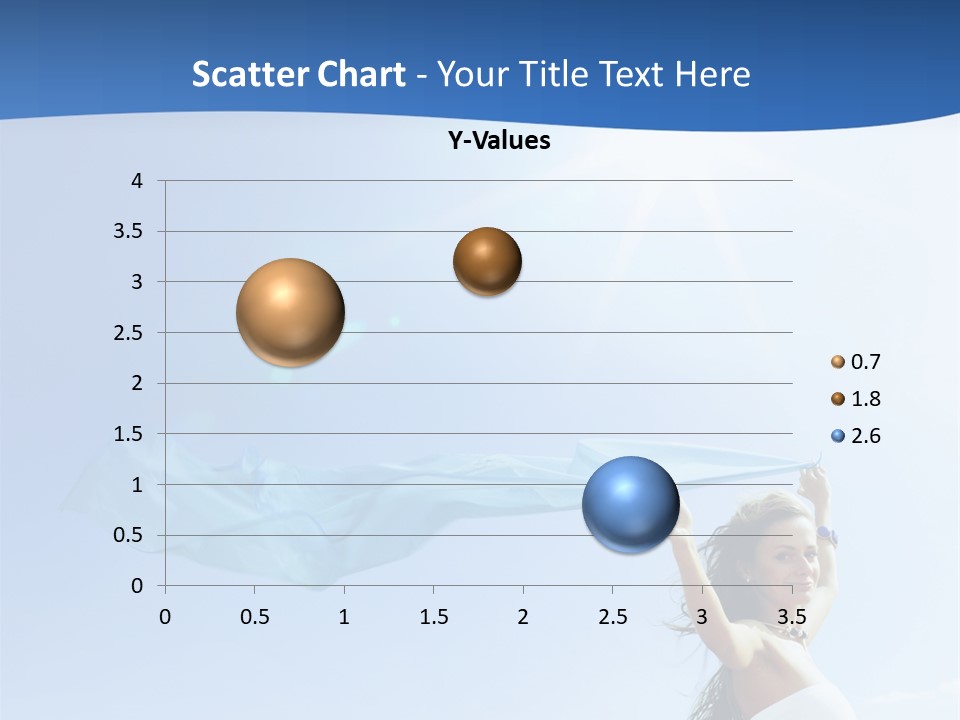 A Woman Holding A Blue Scarf In The Air PowerPoint Template