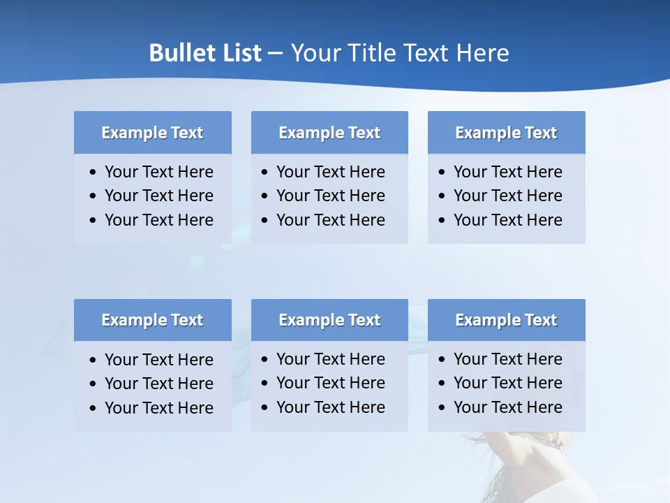 A Woman Holding A Blue Scarf In The Air PowerPoint Template