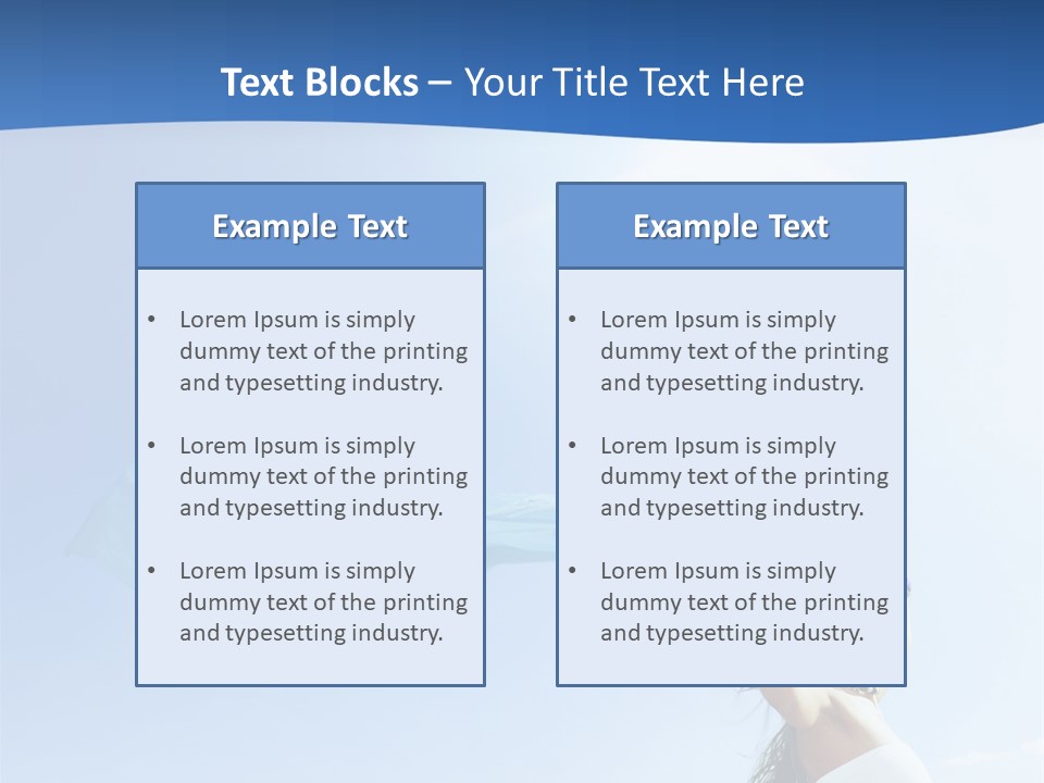 A Woman Holding A Blue Scarf In The Air PowerPoint Template