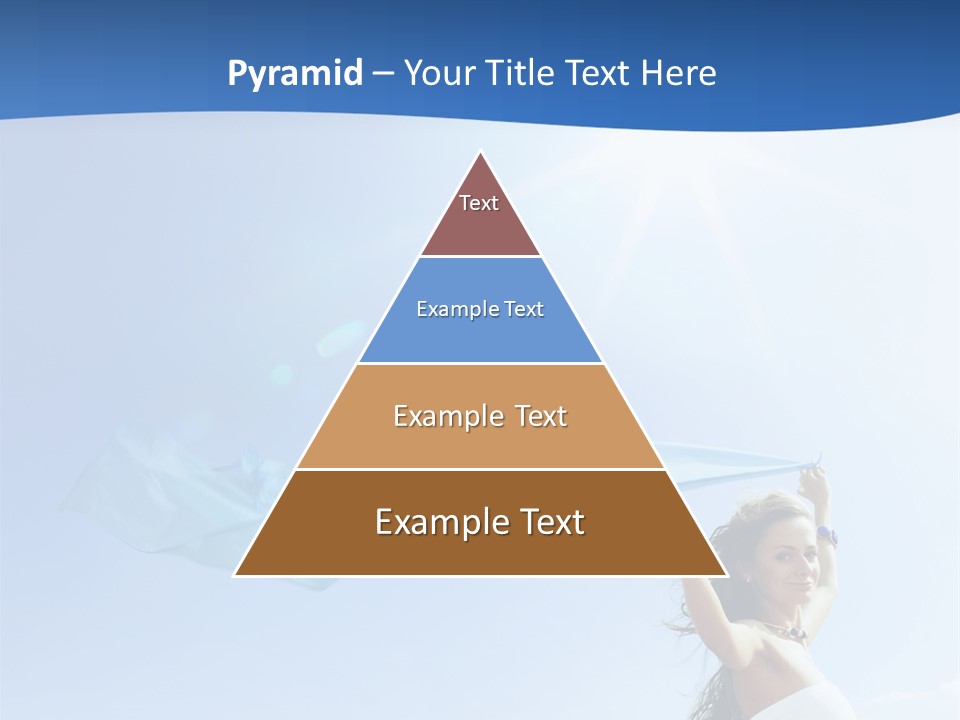 A Woman Holding A Blue Scarf In The Air PowerPoint Template