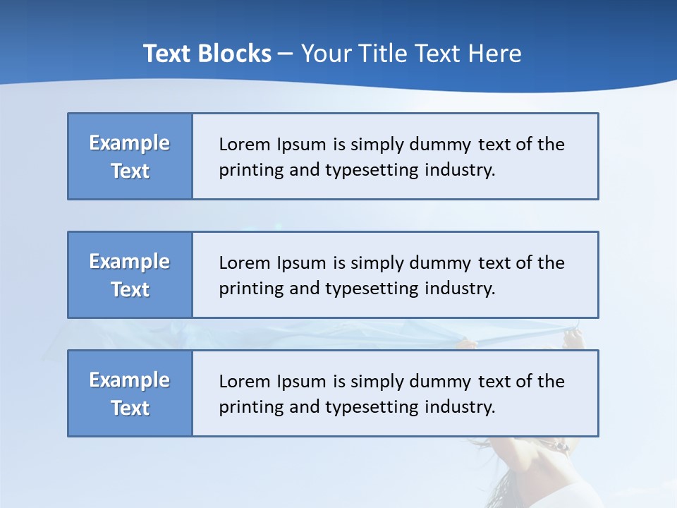 A Woman Holding A Blue Scarf In The Air PowerPoint Template