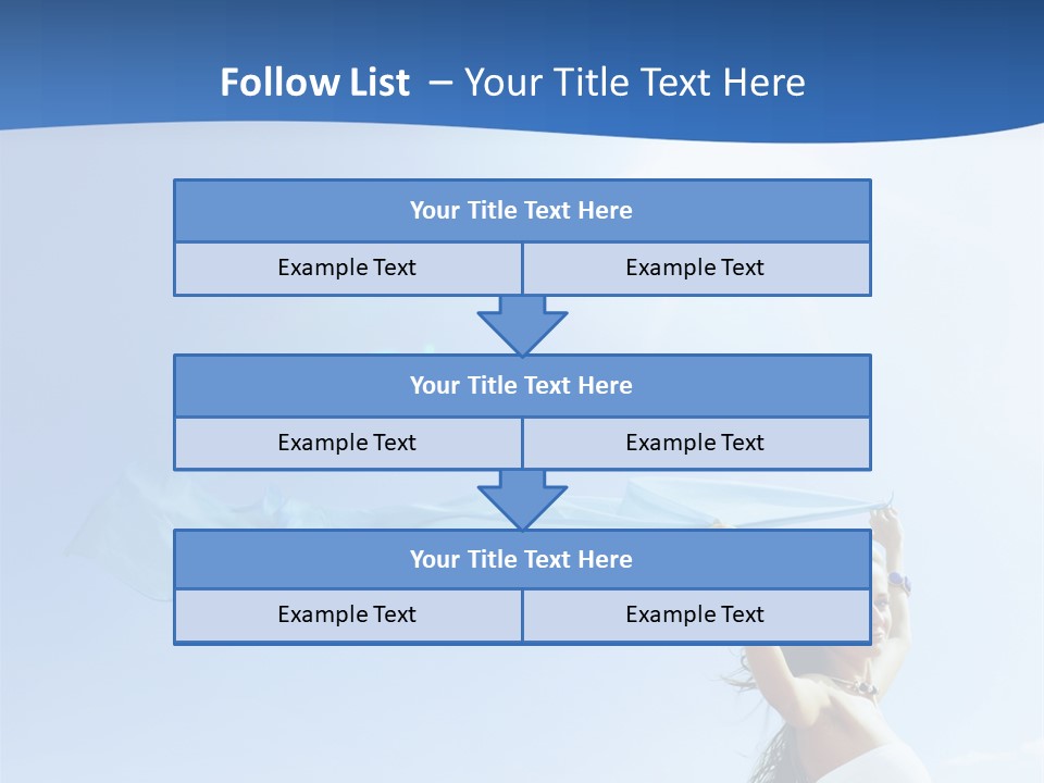 A Woman Holding A Blue Scarf In The Air PowerPoint Template