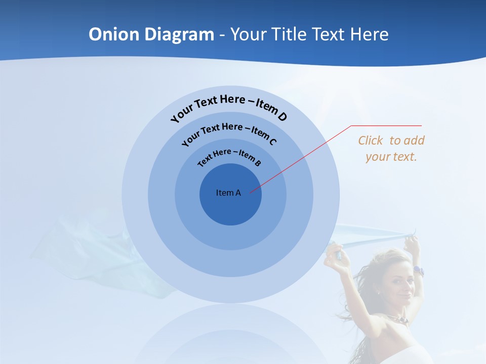 A Woman Holding A Blue Scarf In The Air PowerPoint Template