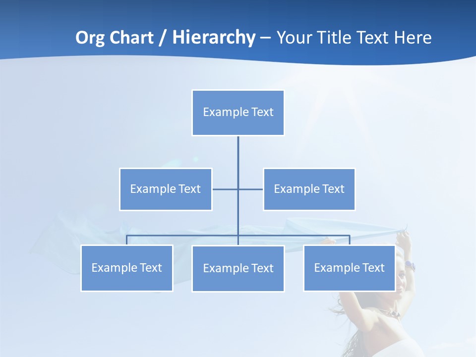 A Woman Holding A Blue Scarf In The Air PowerPoint Template