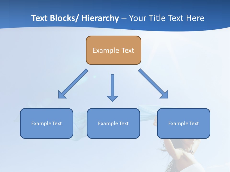 A Woman Holding A Blue Scarf In The Air PowerPoint Template