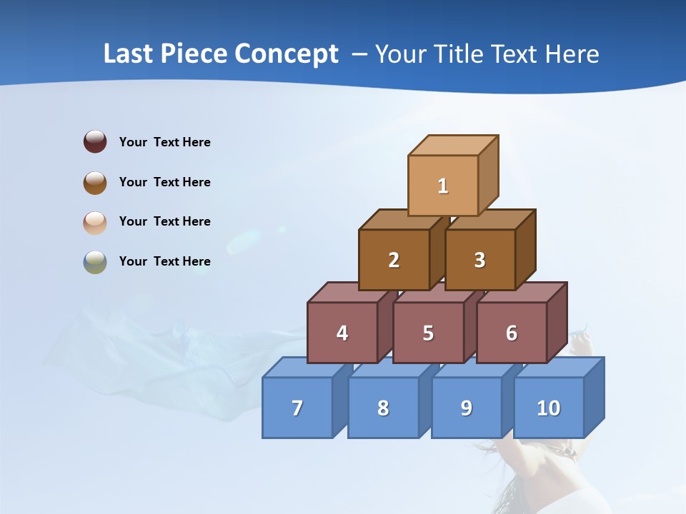 A Woman Holding A Blue Scarf In The Air PowerPoint Template