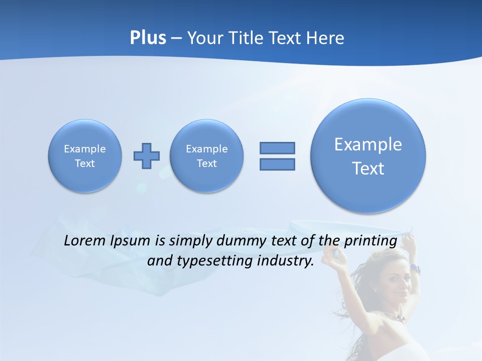 A Woman Holding A Blue Scarf In The Air PowerPoint Template