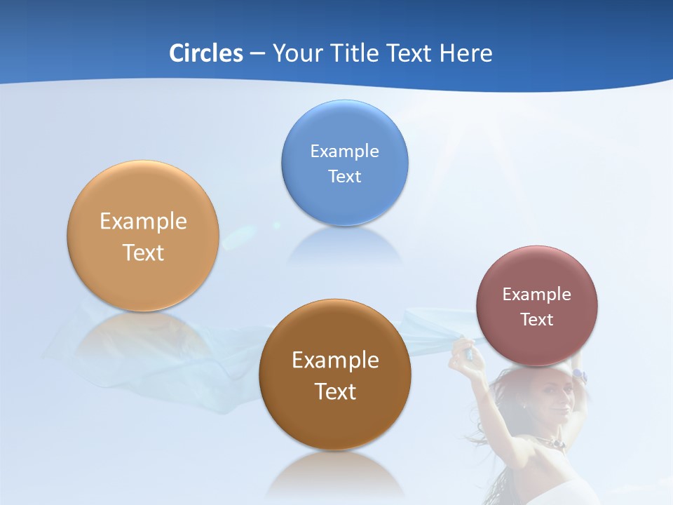 A Woman Holding A Blue Scarf In The Air PowerPoint Template