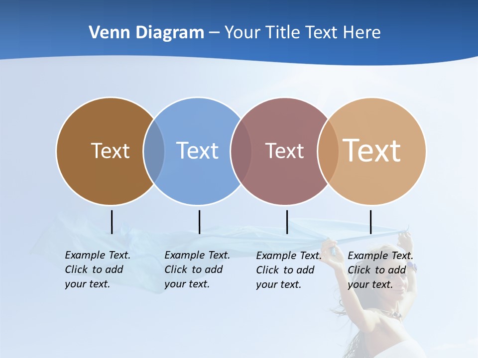 A Woman Holding A Blue Scarf In The Air PowerPoint Template