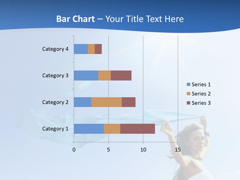 A Woman Holding A Blue Scarf In The Air PowerPoint Template