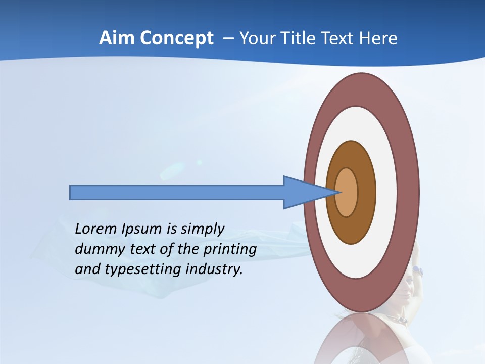 A Woman Holding A Blue Scarf In The Air PowerPoint Template