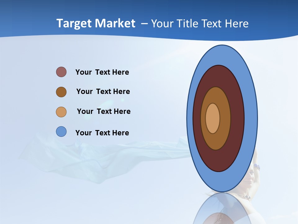 A Woman Holding A Blue Scarf In The Air PowerPoint Template