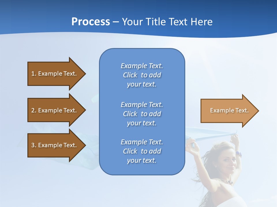 A Woman Holding A Blue Scarf In The Air PowerPoint Template