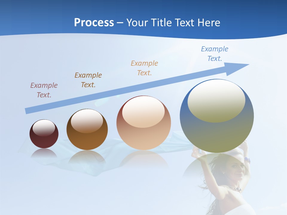 A Woman Holding A Blue Scarf In The Air PowerPoint Template