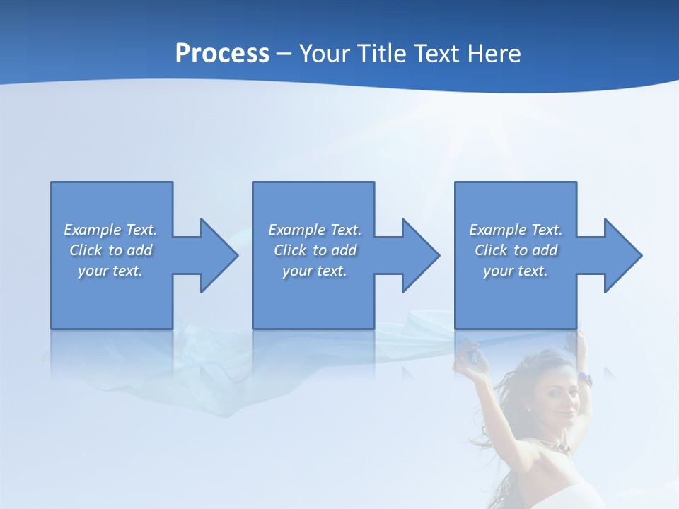 A Woman Holding A Blue Scarf In The Air PowerPoint Template