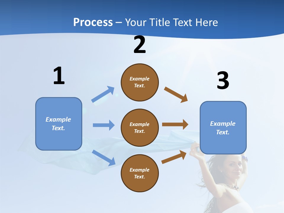 A Woman Holding A Blue Scarf In The Air PowerPoint Template