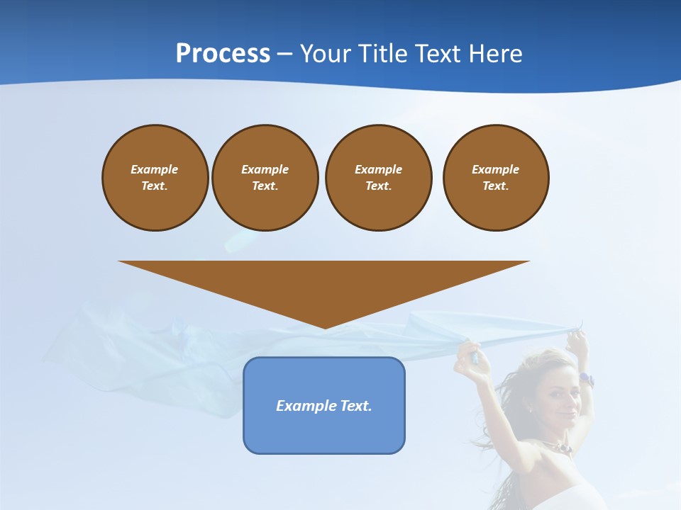 A Woman Holding A Blue Scarf In The Air PowerPoint Template