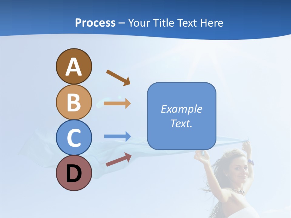 A Woman Holding A Blue Scarf In The Air PowerPoint Template