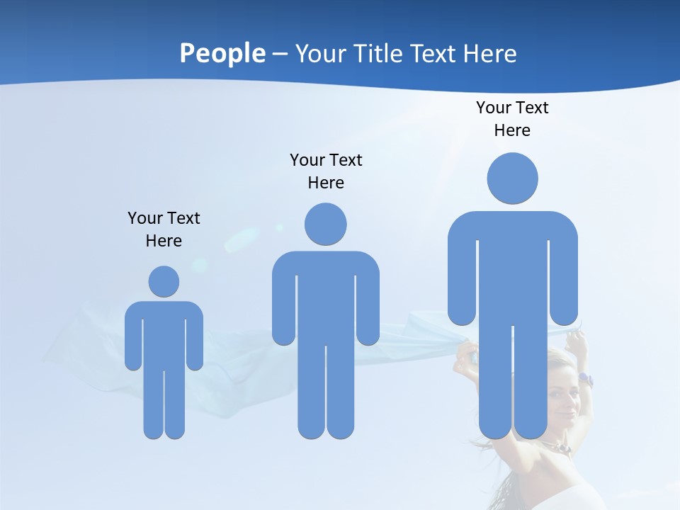 A Woman Holding A Blue Scarf In The Air PowerPoint Template