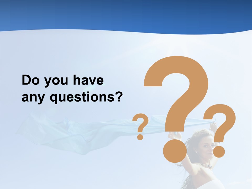 A Woman Holding A Blue Scarf In The Air PowerPoint Template