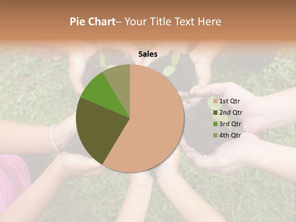 A Group Of People Holding Plants In Their Hands PowerPoint Template