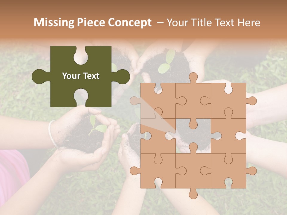 A Group Of People Holding Plants In Their Hands PowerPoint Template