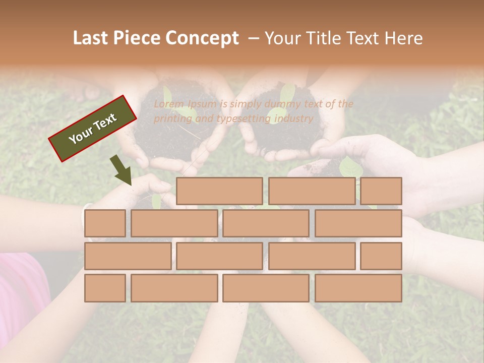 A Group Of People Holding Plants In Their Hands PowerPoint Template